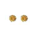 Fabric Camellia Flower Stud Earrings Three Color Styles view 5