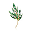 Green Enamel Leaf Spray Brooch Decorative Metal Pin For Jackets And Lapels view 1