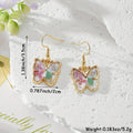 Gold Tone Pressed Flower Butterfly Drop Earrings in Twelve Designs view 4