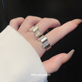Open Geometric Ring With Rectangular Stones In Silver Or Gold Tone view 3