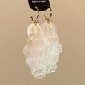 Iridescent Sequin Cluster Dangle Hook Earrings with Polished Metal Details view 4