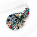 Multicolor Rhinestone Paisley Curved Brooch Antique Gold view 2