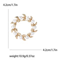Pearl and Leaf Wreath Brooch in Gold or Silver Tone view 4