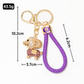 Rhinestone Ram Sheep Keychain Coin Charm Braided Cord Options view 4