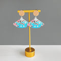 Acrylic Fan Drop Earrings Landscape Cherry Blossom Styles view 7
