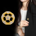 Gold Tone Silver Tone Flower Openwork Crystal Metal Brooch Pin view 3
