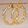 Gold Tone Textured Twist Hoop Earrings Seven Styles view 10