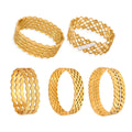 Gold Geometric Cutout Wide Cuff Bracelets Crystal Accents view 5