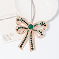 Green Rhinestone Bow Ornament Rose Gold Two Designs view 2