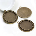 Beaded Border Round Pendant Bezel Blank for Cabochon Craft view 3