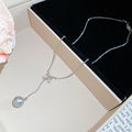 Bow And Pearl Drop Silver Tone Necklace In Three Colors view 7