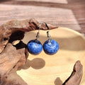 Realistic Blue Resin Blueberry Dangle Earrings Silver Hooks view 1