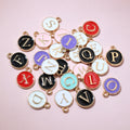 Round Enamel Alphabet Charms A to Z in Seven Color Sets view 12