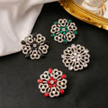Crystal Look Floral Swirl Round Statement Brooches view 1