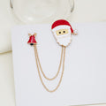Christmas Snowman Santa Dual Chain Enamel Brooch Pins view 3