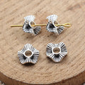 Antique Silver Ruffled Round Spacer Bead for Jewelry Making view 2