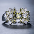 Mixed-Cut Floral Cluster Wide Ring In Eight Stone Colors view 12