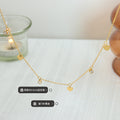 Heart Discs And Clear Zircon Station Charm Necklace Chain view 2
