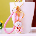 Pink Rabbit Keychains in Standing and Sitting Poses plus Assorted Option view 4