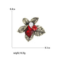 Antique Leaf Brooch With Two Faceted Crystals in Three Colors view 5