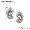 Twisted Knot Heart Detail Stud Earrings Gold Steel view 6