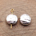Smooth Irregular Round Flat Spacer Bead Metal Jewelry Making Component view 2