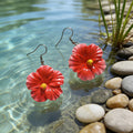Realistic Molded Flower Drop Earrings in Twelve Botanical Designs view 7