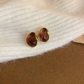 Brown Resin Geometric Stud and Clip On Earrings Collection view 10
