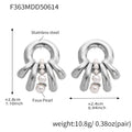 Octopus Ring Pearl Drop Stud Earrings Stainless Steel view 7