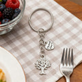 Silver Tree of Life Thank You Heart Split Ring Keychain view 3