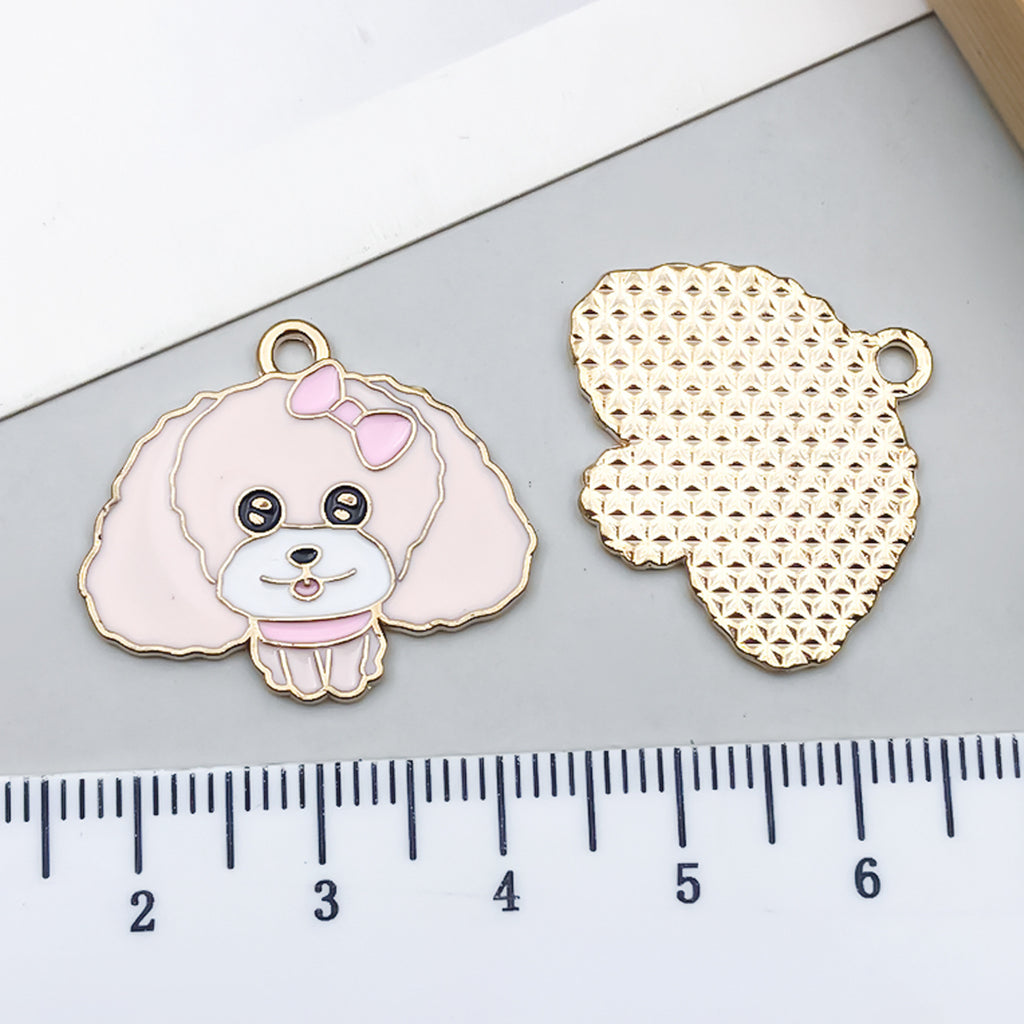Enamel Zinc Alloy Dog Paw Print Pet Charm Pendants for DIY Keychain Necklace Jewelry