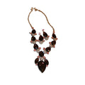 Champagne Crystal Floral Drop Necklace Set With Matching Earrings view 5
