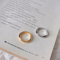 Gold Tone Smooth Polished Domed Plain Metal Band Ring view 3