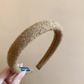 Fuzzy Boucle Padded Headband Coffee Brown Soft Band view 6