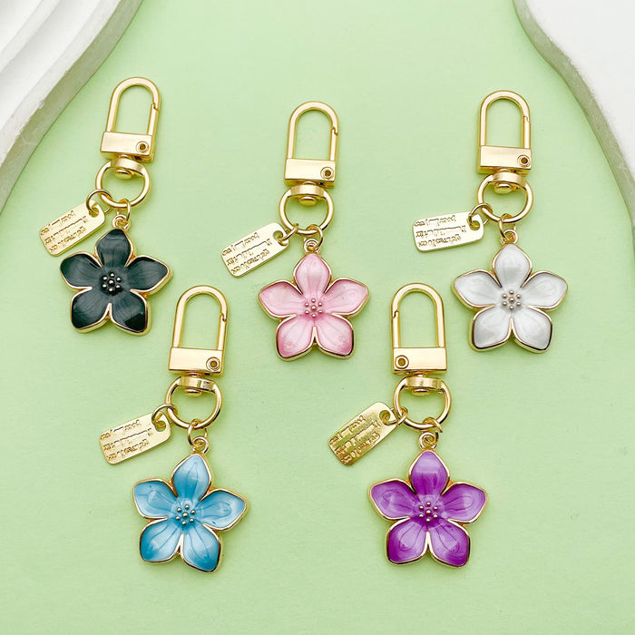 Rose, Sunflower and Blossom Charm Keychains in 44 Pictured Variations for Bags and Keys