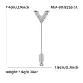 Crystal Letter Y Long Stick Pin in Gold or Silver Tone view 4