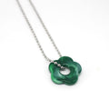 Silver Tone Ball Chain Resin Flower Pendant Necklaces in Thirteen Colors view 9