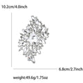 Large Oval Crystal Spray Brooch with Faceted Stones view 11