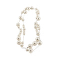 Long Irregular Pearl Style Beaded Necklace with Metal Settings view 5