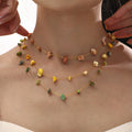 Gold Chain Irregular Natural Stone Station Necklace Multicolor view 1