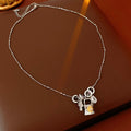 Silver Tone Padlock and Cross Pendant Chain Necklace view 6