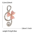 Treble Clef Brooch Crystal Frame Cat Eye Heart Accents view 7