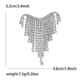 Crystal Chain Fringe Brooch in Silver or Gold Tone view 6