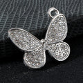 Pave Rhinestone Butterfly Charm Pendant Silver Tone And Gold Tone view 9