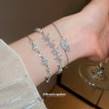 Silver Crystal Flower Pearl Star Swan Charm Bracelets Three Styles view 3