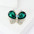 Double Gem Butterfly Brooch In Four Colors With Polished Metal Detail view 4