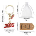 Gold Tone Red Numeral and Love Charm Keychain and Attached Hardware view 2