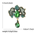 Rhinestone Leaf Brooch Teardrop Crystal Dangle Four Colors view 8