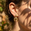 Hammered U-Shape Drop Earrings 316L Steel Gold Or Silver view 3