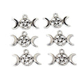 Triple Moon and Triquetra Charms in Silver Tone Metal view 5